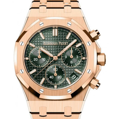 Audemars Piguet Royal Oak Chronograph Rose Gold Green Dial 50Th Anniversary 26240Or.oo.1320Or.04