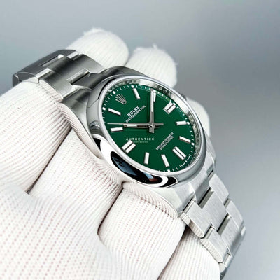 Rolex Oyster Perpetual 41 Stainless Steel Green Dial 124300