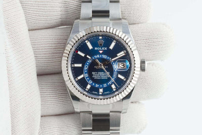 Rolex Sky-Dweller Stainless Steel & White Gold Bezel Blue Dial 326934