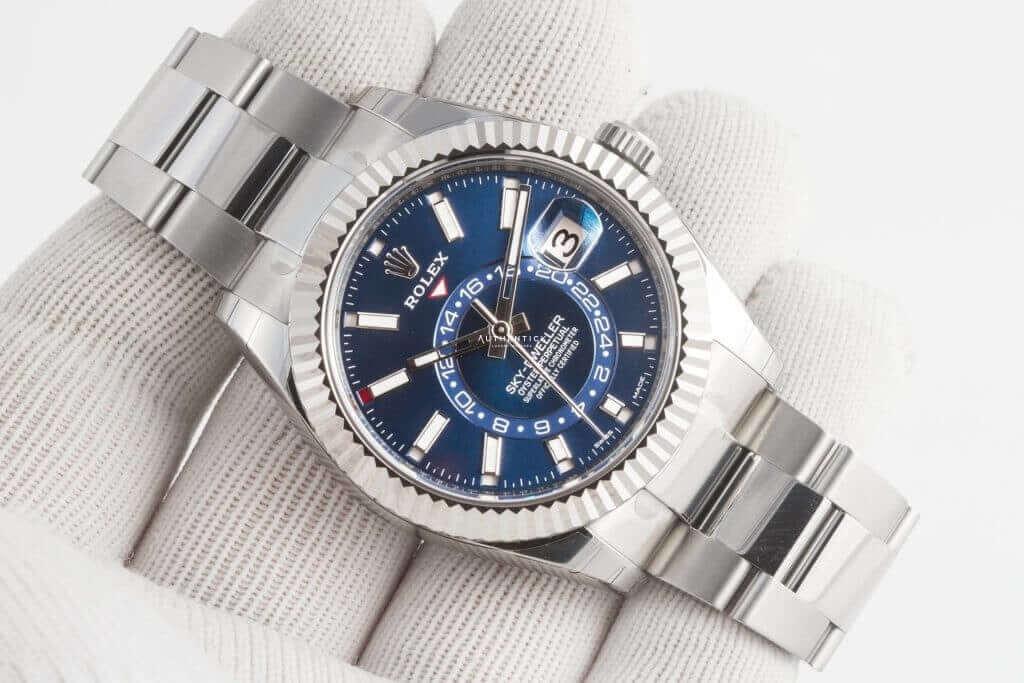 Rolex Sky-Dweller Stainless Steel & White Gold Bezel Blue Dial 326934