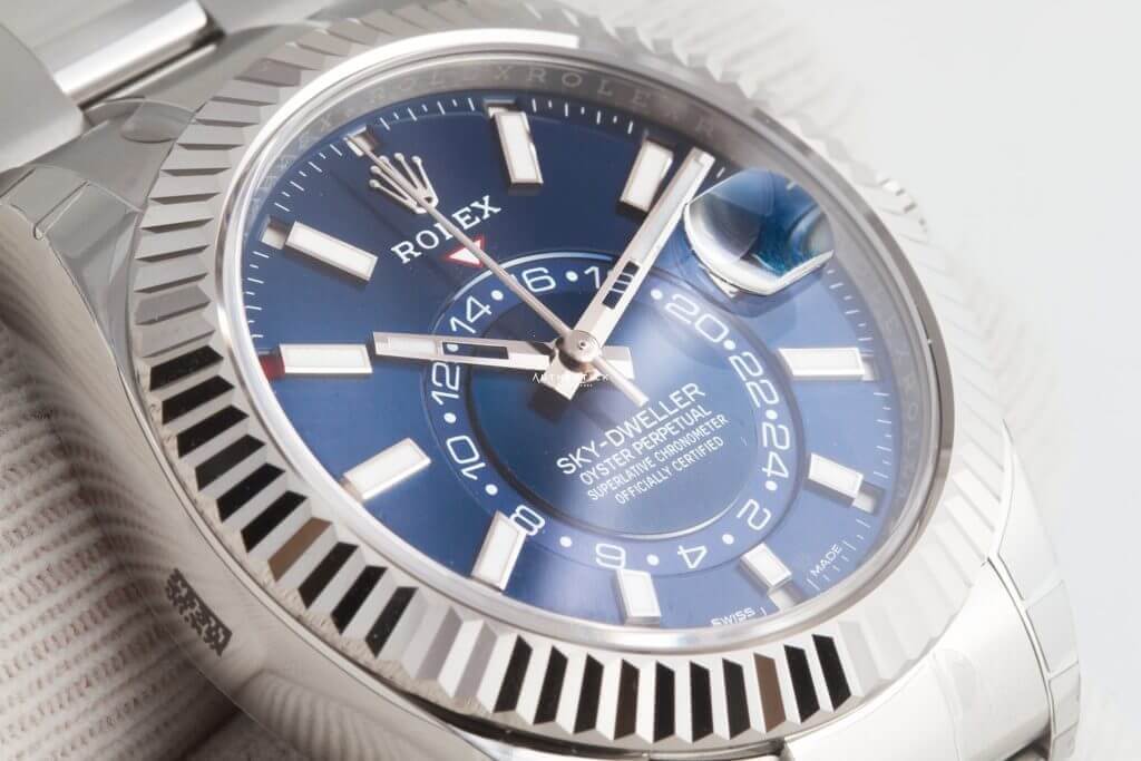 Rolex Sky-Dweller Stainless Steel & White Gold Bezel Blue Dial 326934