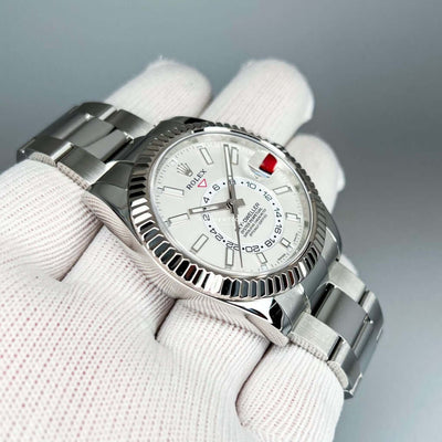 Rolex Sky-Dweller Stainless Steel & White Gold Bezel Dial 326934