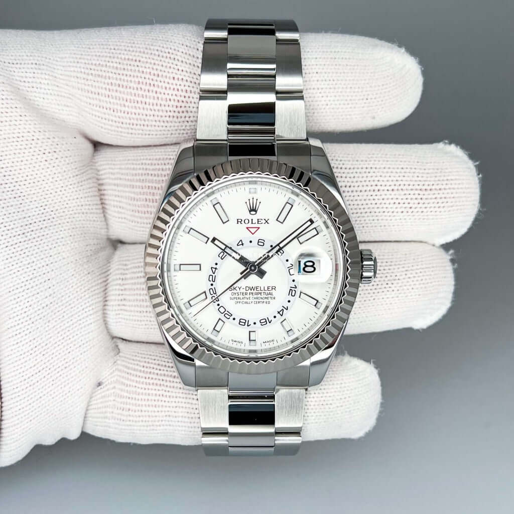 Rolex Sky-Dweller Stainless Steel & White Gold Bezel Dial 326934