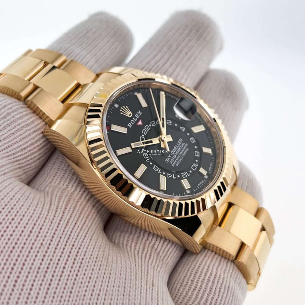 Rolex Sky-Dweller Yellow Gold Black Dial 326938